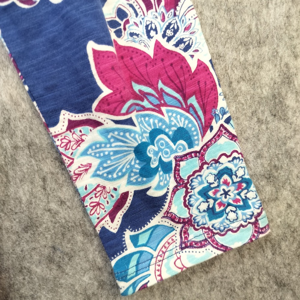 Chico's Ultimate Tee Cardigan Womens Size 1‎ / M Paisley Floral Boho Open Front - Picture 4 of 11
